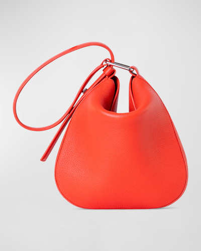Shop Akris Anna Little Embellished Leather Clutch Bag In Tangerine