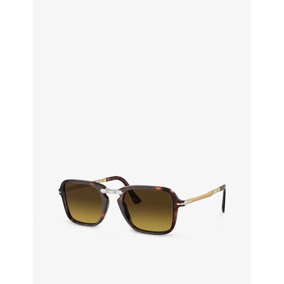 Shop Persol Women's Brown Po3330s Rectangle-frame Acetate Sunglasses