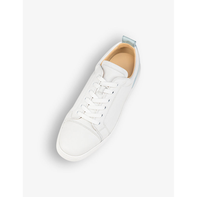 Shop Christian Louboutin Fun Louis Junior Suede Low-top Trainers In White/iceberg