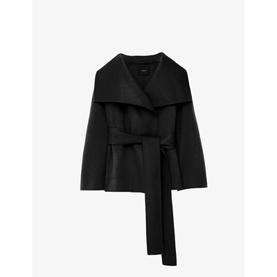 Shop Joseph Women's Black Adrienne Double-faced Belted Wool And Cashmere Coat