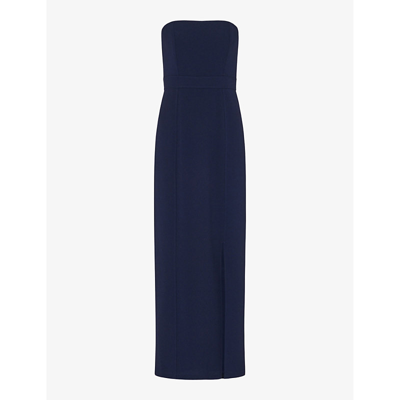 Whistles Womens Navy Gemma Strapless Stretch Recycled-polyester Maxi Dress In Navy