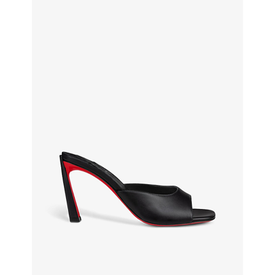 Shop Christian Louboutin Condora 85 Leather Mules In Black
