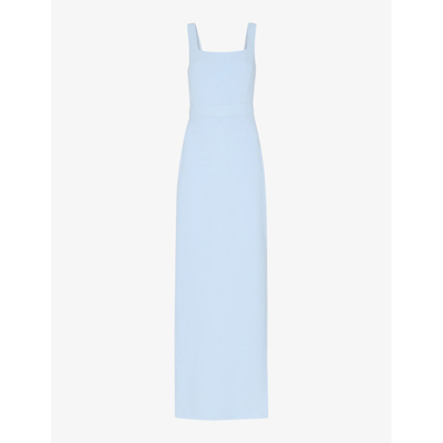 Whistles Womens Pale Blue Mila Square-neck Stretch Recycled-polyester Maxi Dress In Pale Blue