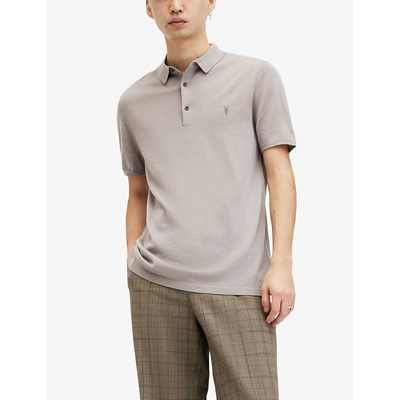 Shop Allsaints Men's Chestnut Taupe Mode Wool Polo Shirt