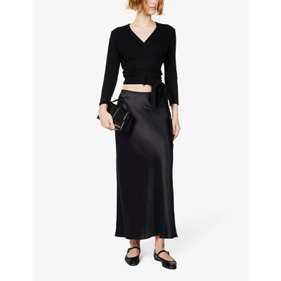 Shop Reformation Women's Black V-neck Slim-fit Recycled Cashmere-blend Top