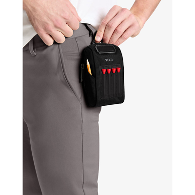 Tumi Black Logo-patch Nylon Golf Pouch In Black