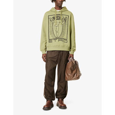 Shop Etro Men's X0890 Graphic-print Relaxed-fit Cotton-jersey Hoody