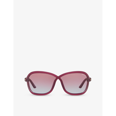 Shop Tom Ford Women's Purple Tr001753 Fernanda Butterfly-frame Injected Sunglasses