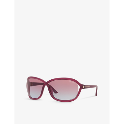 Shop Tom Ford Women's Purple Tr001753 Fernanda Butterfly-frame Injected Sunglasses