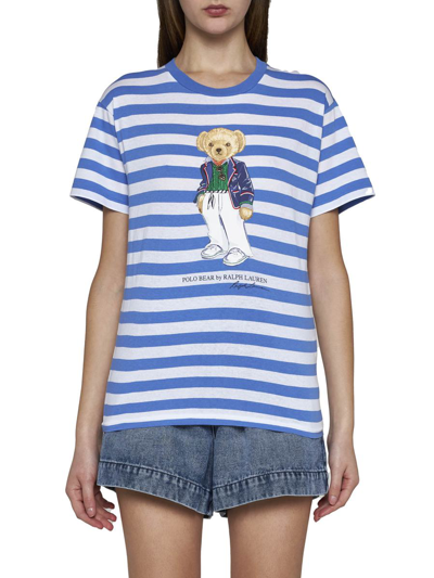 Shop Polo Ralph Lauren T-shirts And Polos In Resort Blue/white Stripe