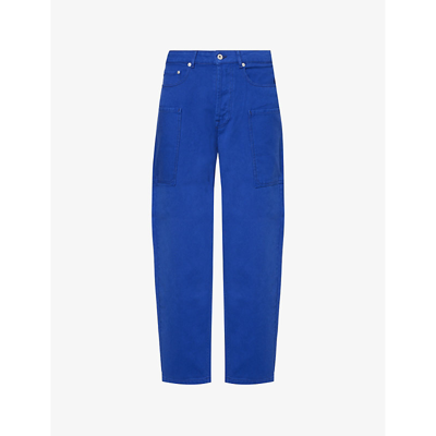 Shop Kenzo Men's Deep Sea Blue Elephant Straight-leg Mid-rise Denim Trousers