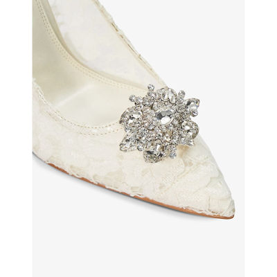 Shop Dune Womens Silver-metallic Soulmates Bridal Crystal-embellished Metal Shoe Brooch