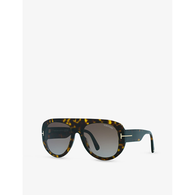 Tom Ford Womens Brown Tr001779 Cecil Pilot-frame Acetate Sunglasses In Brown