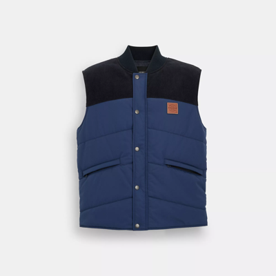 Shop Coach Corduroy Vest In Blue