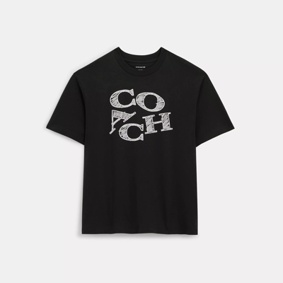 Shop Coach Signature T-shirt In Black