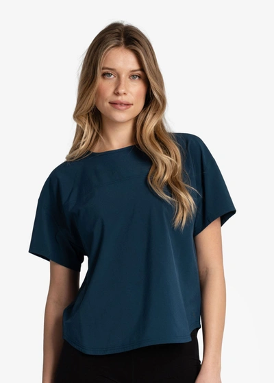 Shop Lole Olivie Short Sleeve Shirt In Fjord Blue