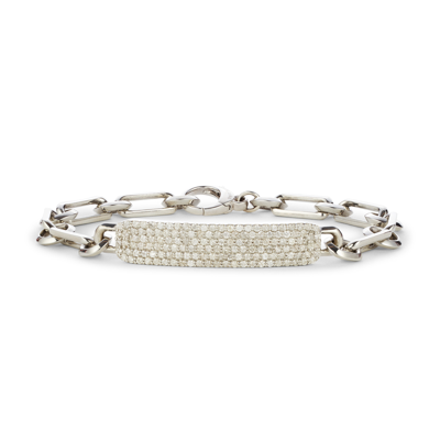 Shop Sheryl Lowe Pavé Diamond Id Bracelet In Sterling Silver,diamond