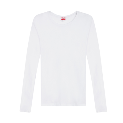 Shop Goldie Long-sleeve Organic Crewneck In White