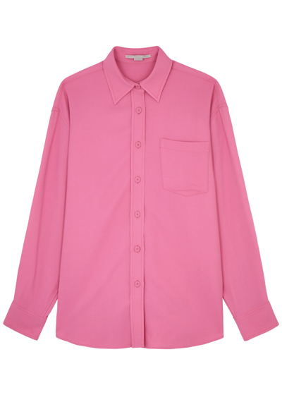 Shop Stella Mccartney Oversized Stretch-crepe Shirt In Pink