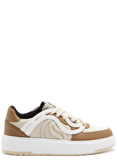 Shop Stella Mccartney S Wave 1 Panelled Canvas Sneakers In White