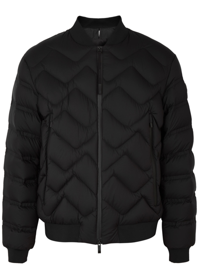 Moncler Men's Ubac Diagonal Quilt Bomber Jacket In Black