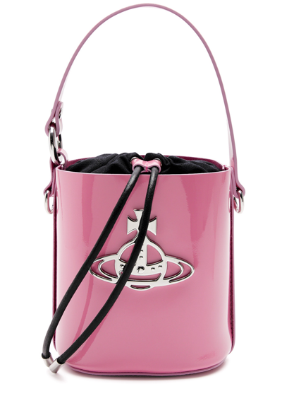 Shop Vivienne Westwood Daisy Patent Leather Bucket Bag In Pink