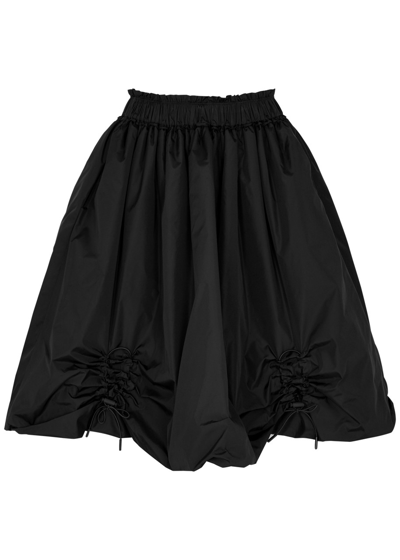 Shop Simone Rocha Ruched Nylon Midi Skirt In Black