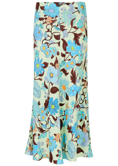 Shop Stella Mccartney Floral-print Cady Maxi Skirt In Multicoloured
