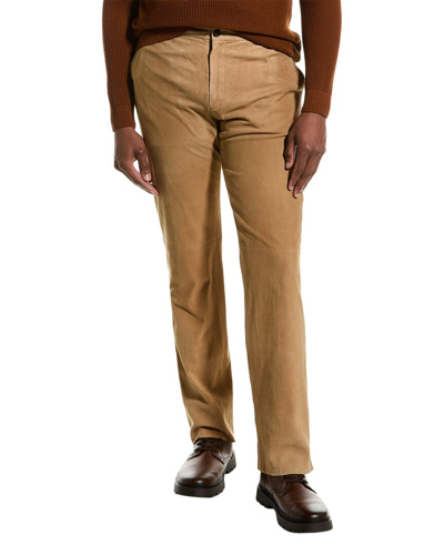 Shop Tod's Suede Chino Pant In Brown