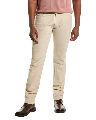 Shop Tod's Suede Pant In Beige