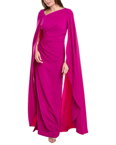 Shop Teri Jon By Rickie Freeman Cape Sleeve Gown In Purple
