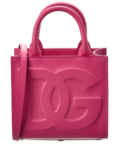 Shop Dolce & Gabbana Dg Daily Mini Leather Shopper Tote In Pink