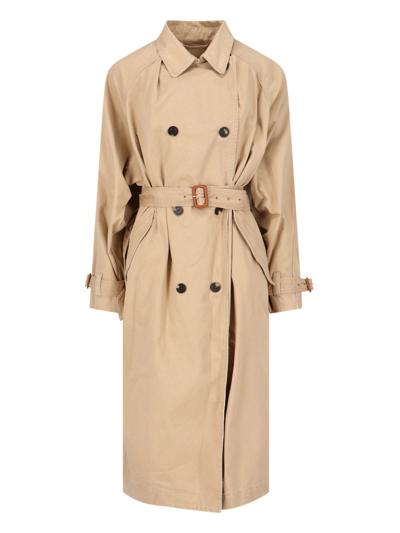 Shop Isabel Marant Double-breasted Trench Coat In Beige