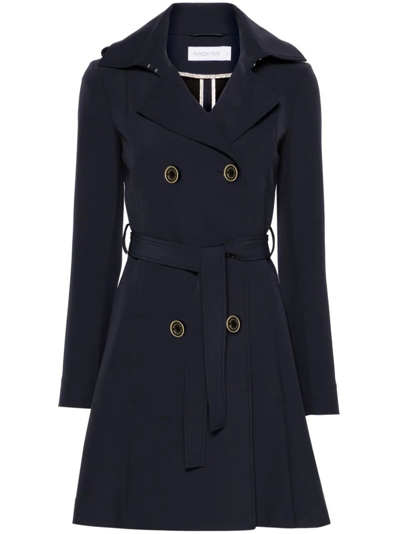 Patrizia Pepe Double-breasted Trench Coat In Blue
