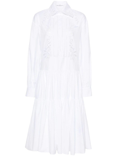 Shop Ermanno Scervino Midi Dress In White