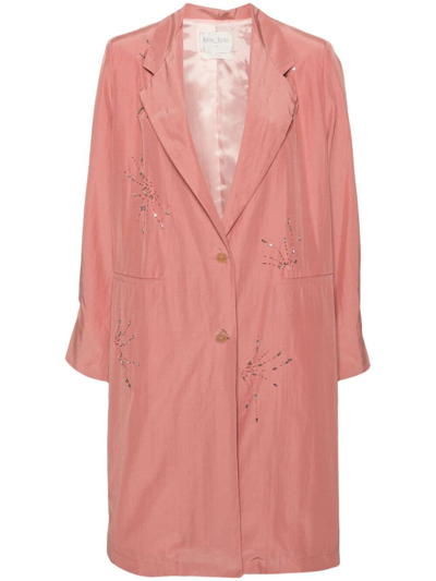 Shop Forte Forte Embroidered Coat In Pink