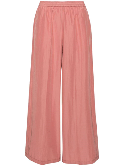 Shop Forte Forte `chic Taffettas` Palazzo Pants In Pink