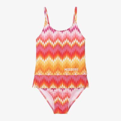 Shop Missoni Girls Pink Zigzag Swimsuit