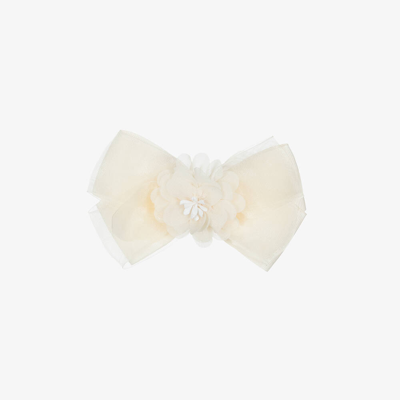 Shop Abel & Lula Girls Ivory Flower Bow Hairclip (12cm)
