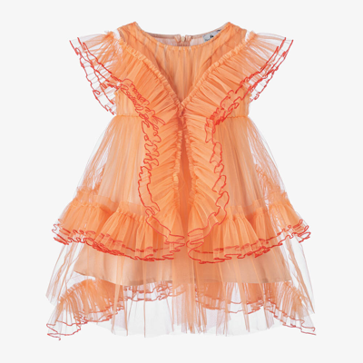 Shop Raspberryplum Girls Orange Tulle Ruffle Dress