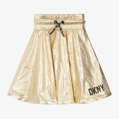 Shop Dkny Girls Gold Metallic Skirt