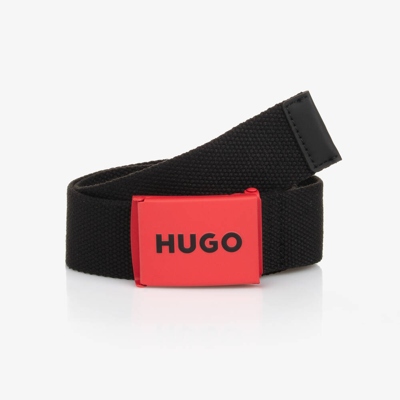 Shop Hugo Boys Black Woven Belt