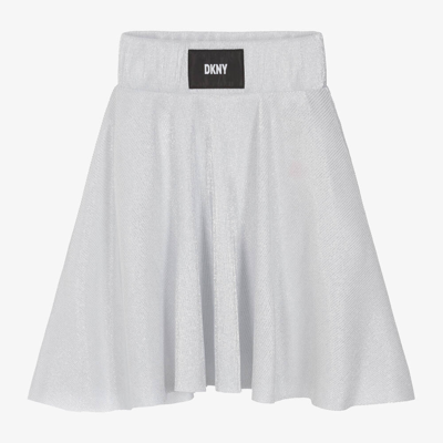 Shop Dkny Girls Silver Plissé Skirt
