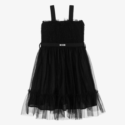 Shop Msgm Teen Girls Black Tulle Dress