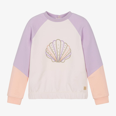 Shop Carrèment Beau Girls Pink Cotton Seashell Sweatshirt