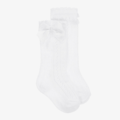 Shop Mayoral Baby Girls White Pointelle Knitted Socks