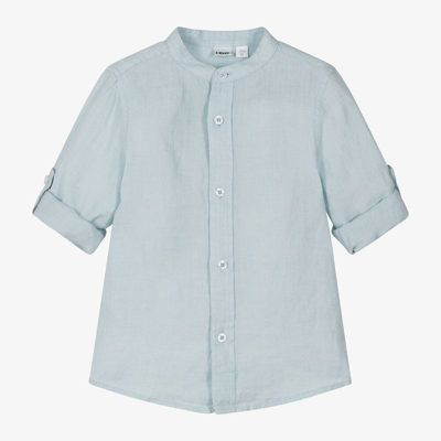 Shop Ido Baby Boys Light Blue Linen Shirt