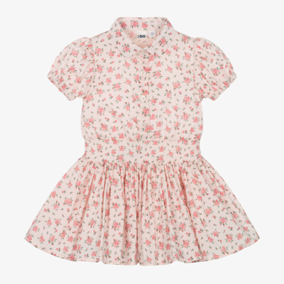 Shop Ido Baby Girls Pale Pink Cotton Floral Dress