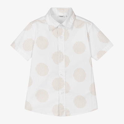 Shop Ido Baby Boys White & Beige Spot Print Shirt