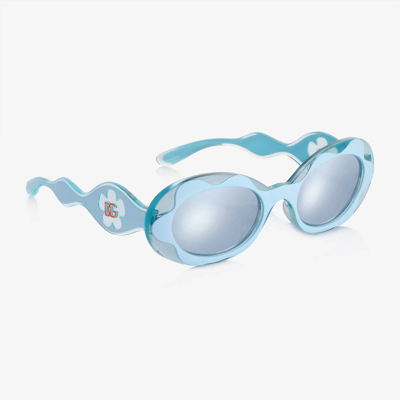 Shop Dolce & Gabbana Girls Blue Floral Sunglasses